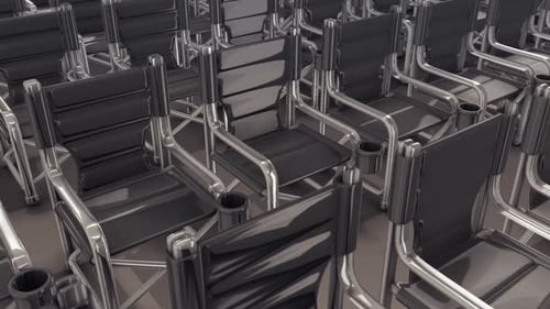 A Lot Of Folding Chairs In A Row Hd