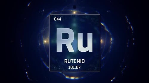 Ruthenium Chemical Element Futuristic Animated Display
