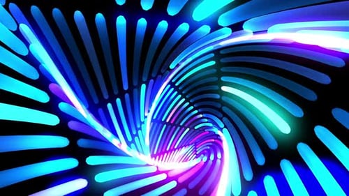 Futuristic Neon Light Tunnel Seamless Loop