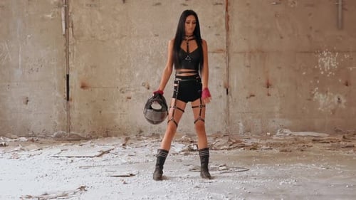 Front View Caucasian Model Biker Posing