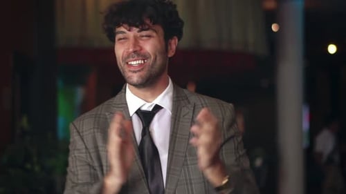 A Man Dancing with Joy and Fun