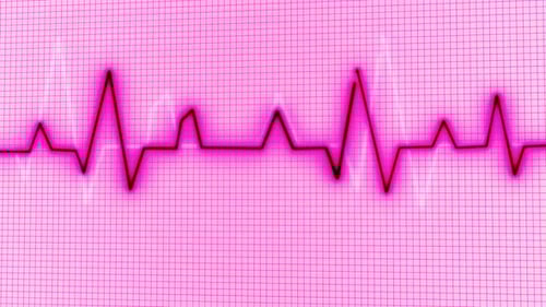 Digital Heartbeat Pulse Line on Medical Monitor