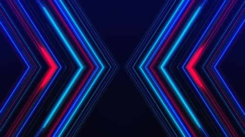 Dynamic Neon Lines Arrows VJ Loop Background