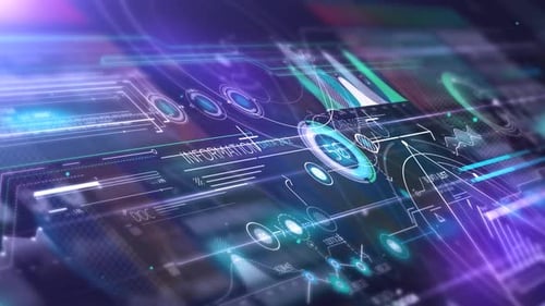 Datenarray im virtuellen 3D-Raum 4K