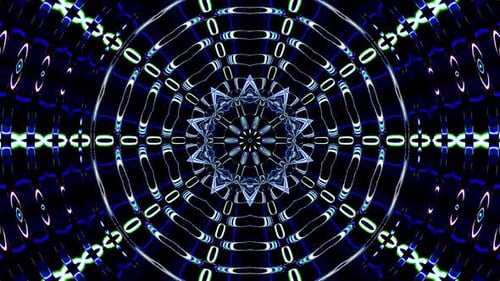 abstrakte blaue, wirbelnde Blume, kreisförmige Linie, schwarzer Hintergrund