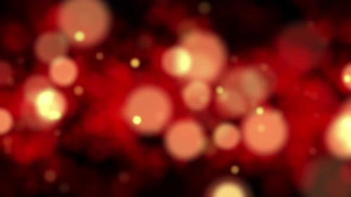 Abstract Golden Particles Flowing Bokeh Light Background