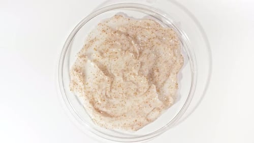 Beauty Scrub Close Up in Round Container