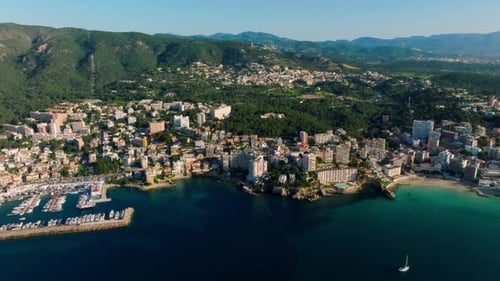 Vista aérea de la capital de Mallorca Palma De Mallorca en España