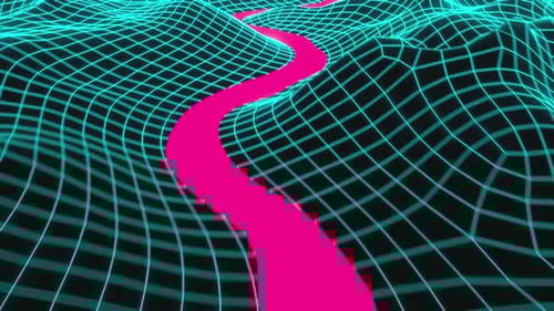 Retro Style Landscape and River Looped Animation