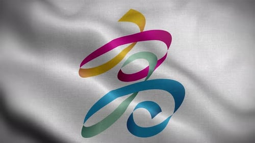 Abstract Fluid Ribbons on Waving Fabric Background Animation