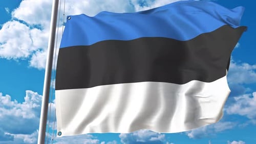 Realistic Waving Flag of Estonia Animation