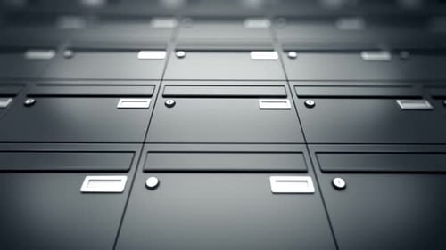 The infinite wall of mailboxes. The correspondence delivery. Loopable. HD