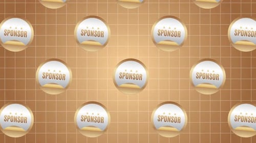 Elegant Golden Sponsor Badge Grid Loop Background