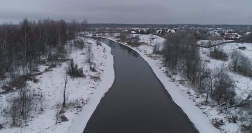 Winter River Landscape