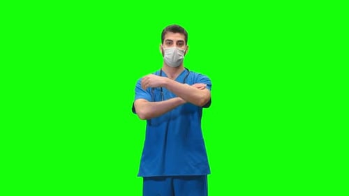 Male Doctor or Nurse Green Screen (2.7K)