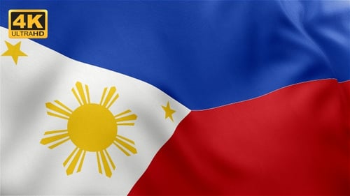 Realistic Waving Flag of the Philippines Loop