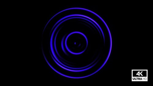 Abstract Fluid Neon Light Rings Pulsating Background