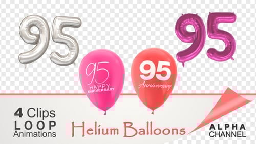Pack de 95 ballons hélium pour fête d'anniversaire