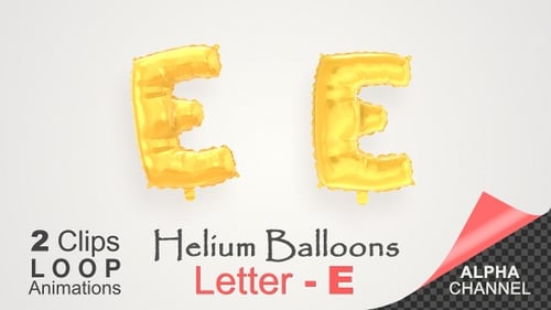 Animated Golden Letter E Balloon for Celebrations