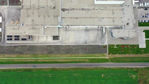 Aerial footage of a large industrial complex.