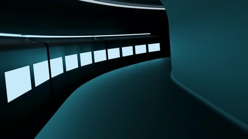 Train running in tunnel