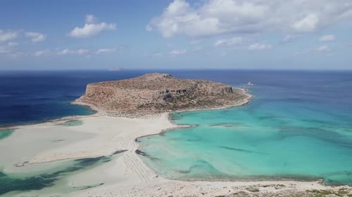 Balos Beach saltwater lagoon and shore in Crete Greece.