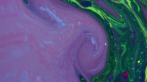 Abstract Swirling Liquid Background with Pink and Green