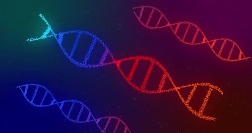 DNA structures against multi color background