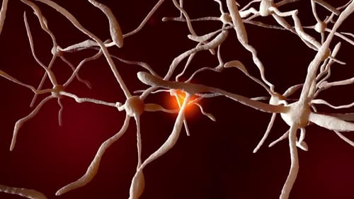 Modern 3D Neural Network with Firing Synapses Animation