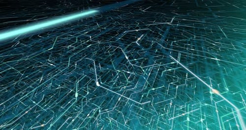 4K seamless loop of printed circuit board (PCB) in motion.