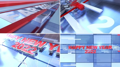 Dynamic Happy New Year 2022 Title Animation with Fireworks