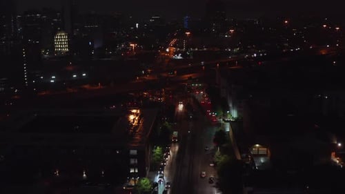 Aerial View of City Night Scene