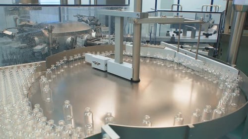 Automated Vial Production Line in Clean Factory Setting