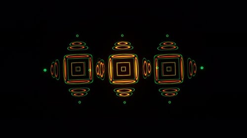 Glowing Neon Geometric Tunnel Pattern Animation
