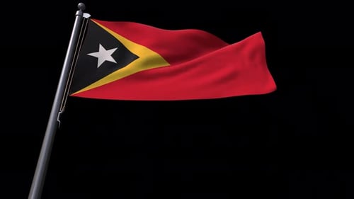 East Timor Flag With Alpha Channel 4K