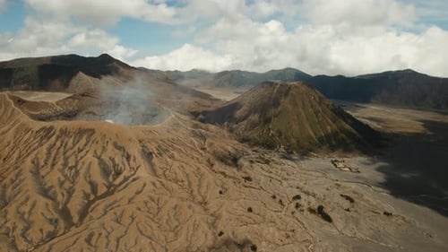 Active Volcano with a Crater. Gunung Bromo, Jawa, Indonesia.