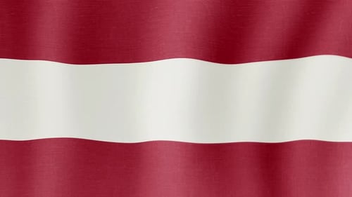 Waving Latvia Flag with Red and White Stripes