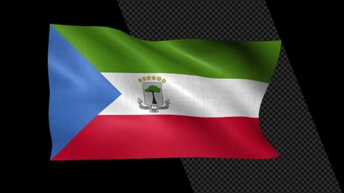 Waving Flag of Equatorial Guinea Seamless Loop Animation