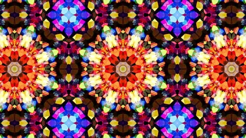 Buntes Buntglas-Kaleidoskop Loop 4K 09