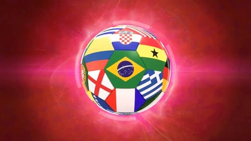Animated World Flags Soccer Ball for Global Sports Events