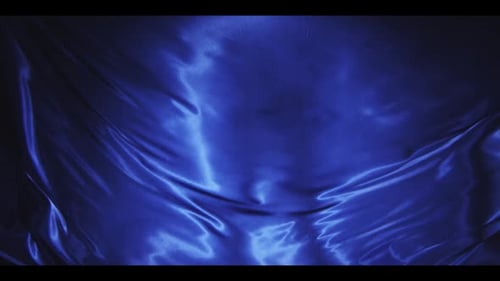 Blue Satin Cloth Moving Slowly