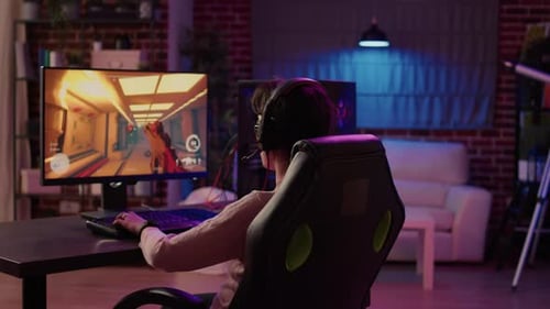 Esports Gamer Wins Competitive Video Game