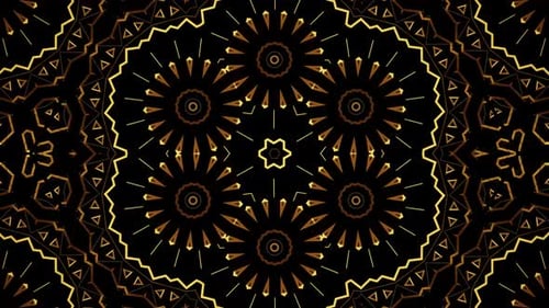 Abstract Golden Geometric Mandala Pattern Loop Background