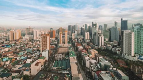 Aerial View Manhattan District Skyscrapers in New York, USA