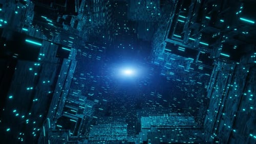 3 D Tunnel Of Hi Tech Abstract Background. 00783