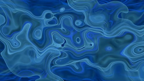 Abstract Blue Fluid Waves Organic Motion Background Loop