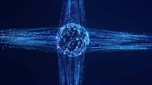 Dynamic Glowing Sphere and Data Network