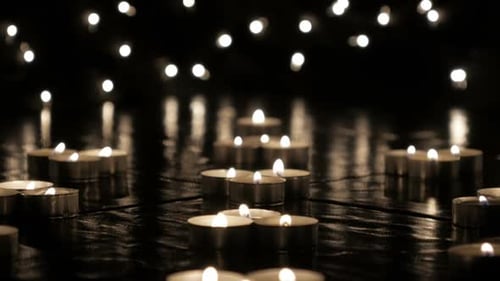 Candlelight Ceremony with Glowing Lights in the Dark