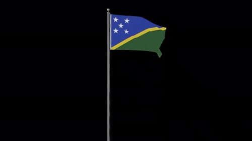 Solomon Islands Flag Waving Realistic Animation