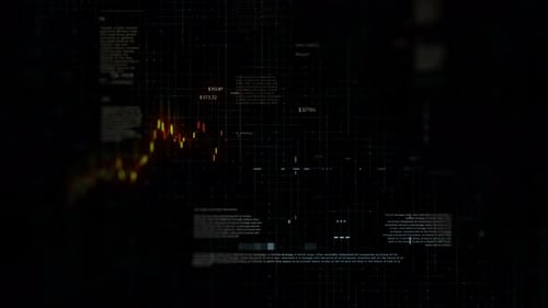 Animated Digital Financial Data Graph for Business Analysis
